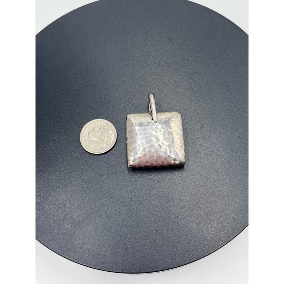 Silpada 2008 Hammered Sterling Silver Pillow Square Puff Pendant S1118 - Picture 8 of 9